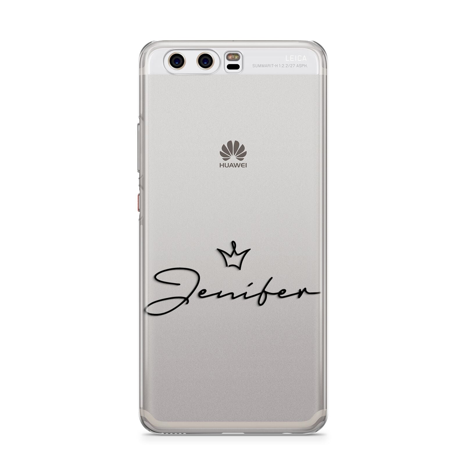 Personalised Black Text Transparent Huawei P10 Phone Case