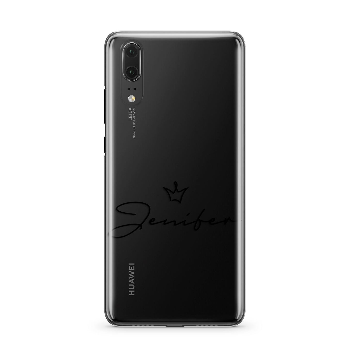 Personalised Black Text Transparent Huawei P20 Phone Case