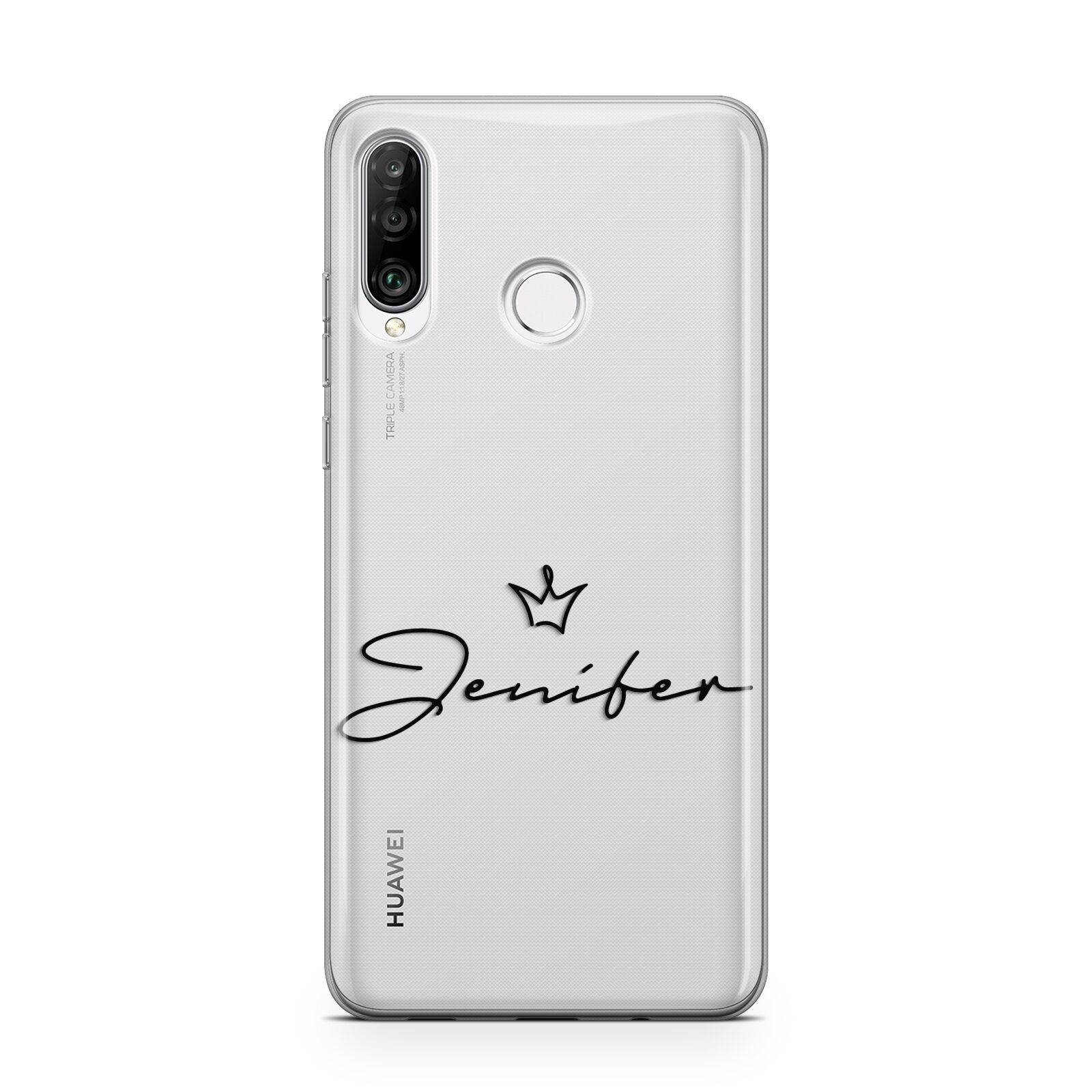 Personalised Black Text Transparent Huawei P30 Lite Phone Case