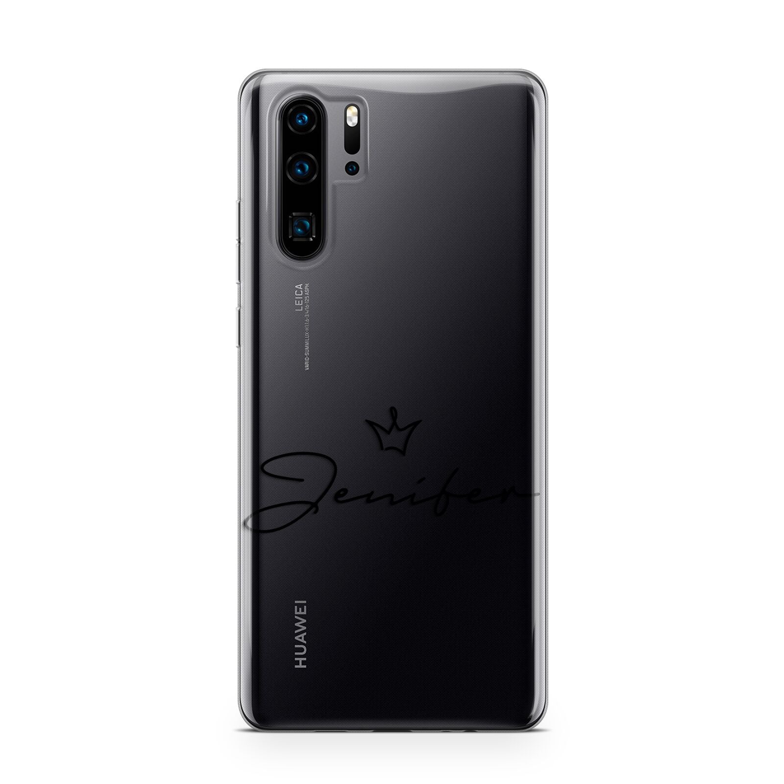 Personalised Black Text Transparent Huawei P30 Pro Phone Case