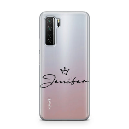 Personalised Black Text Transparent Huawei P40 Lite 5G Phone Case