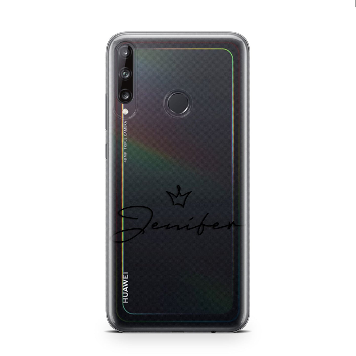 Personalised Black Text Transparent Huawei P40 Lite E Phone Case