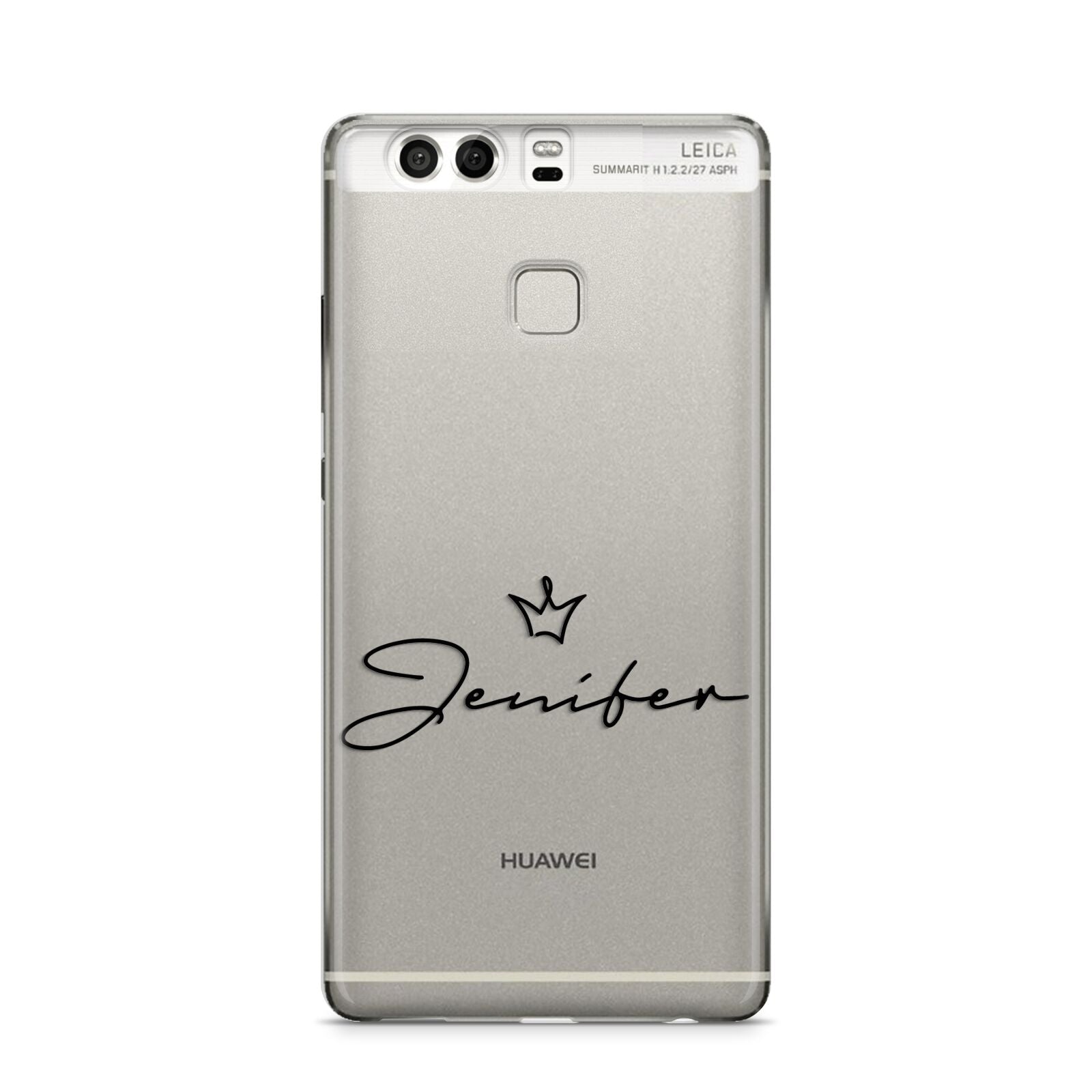 Personalised Black Text Transparent Huawei P9 Case