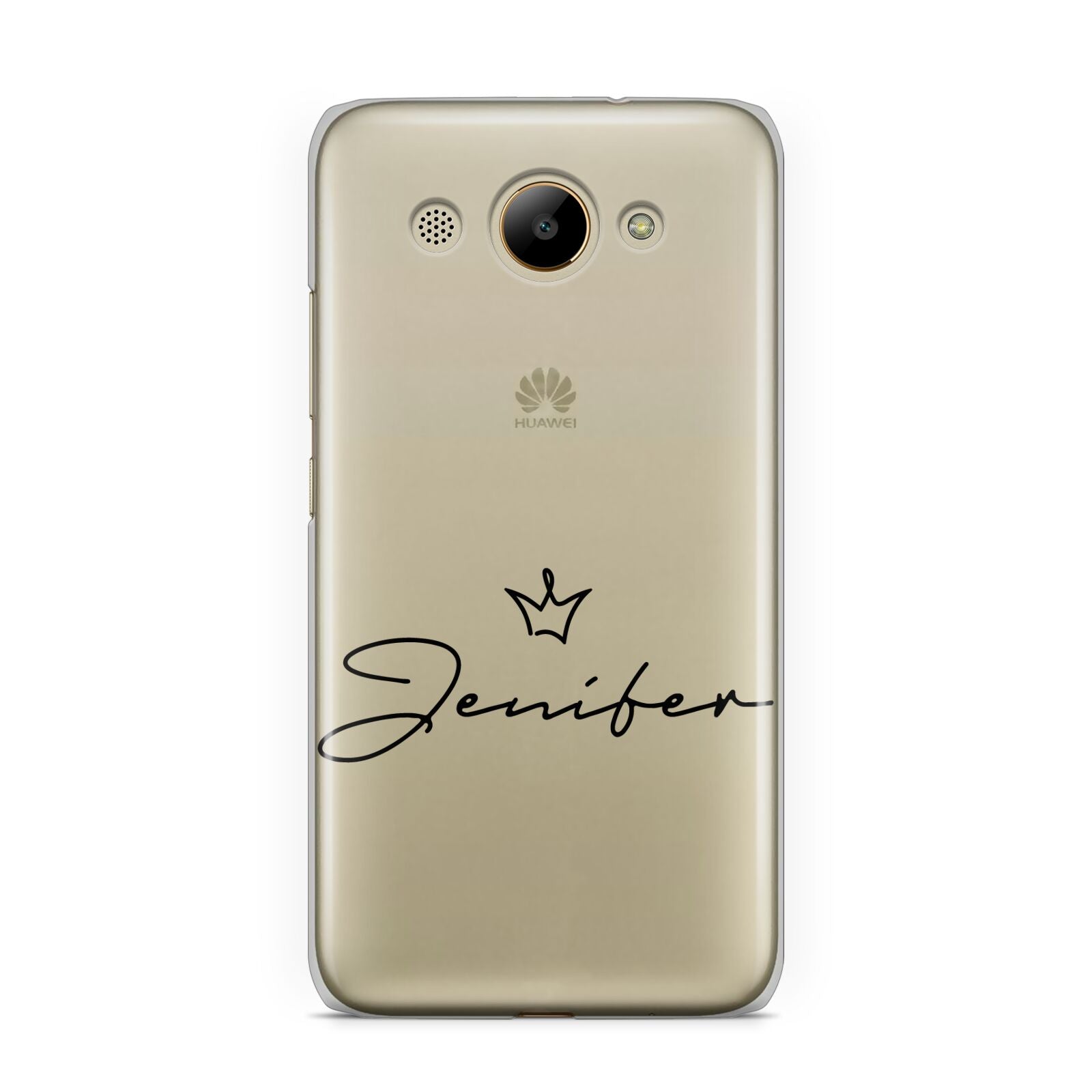 Personalised Black Text Transparent Huawei Y3 2017