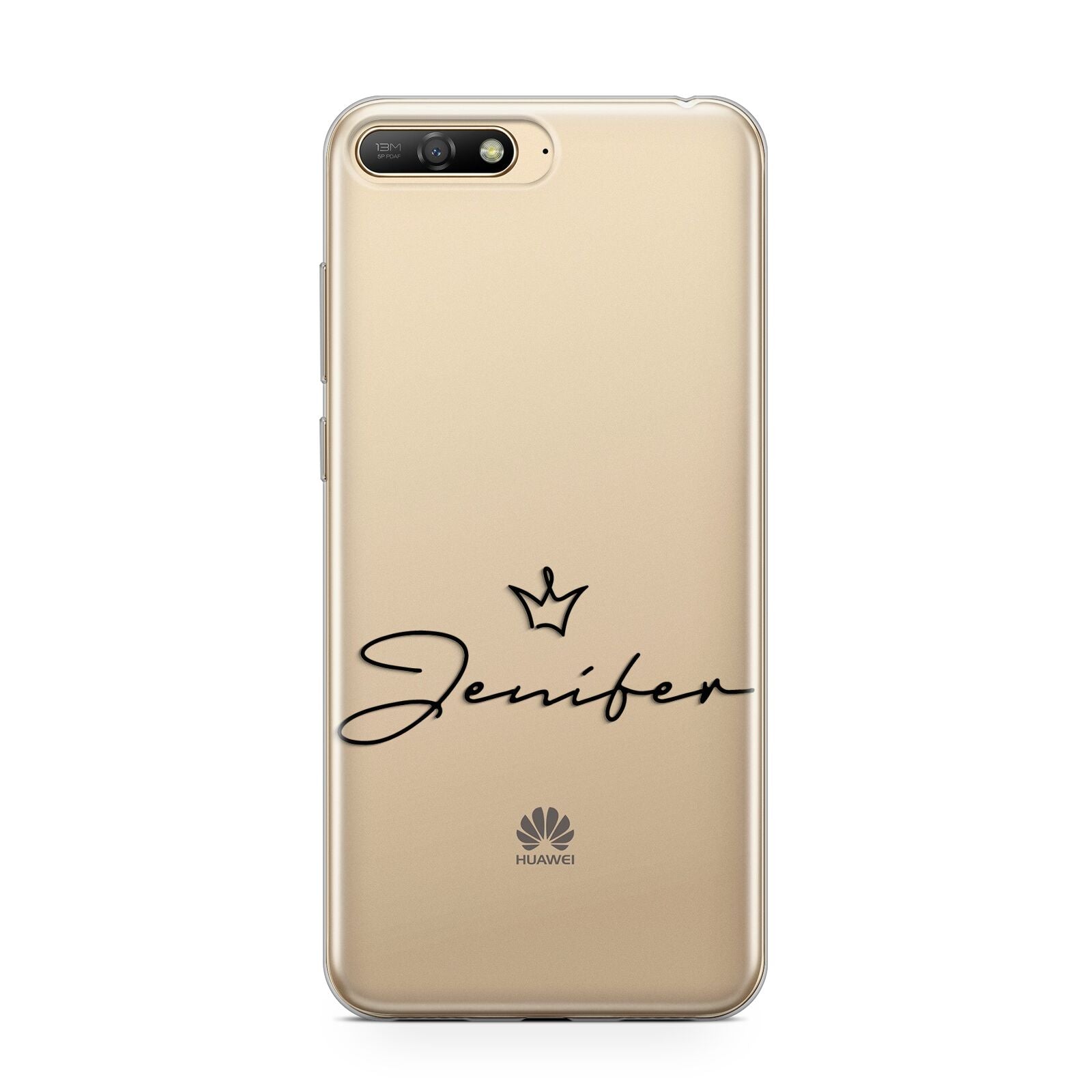 Personalised Black Text Transparent Huawei Y6 2018