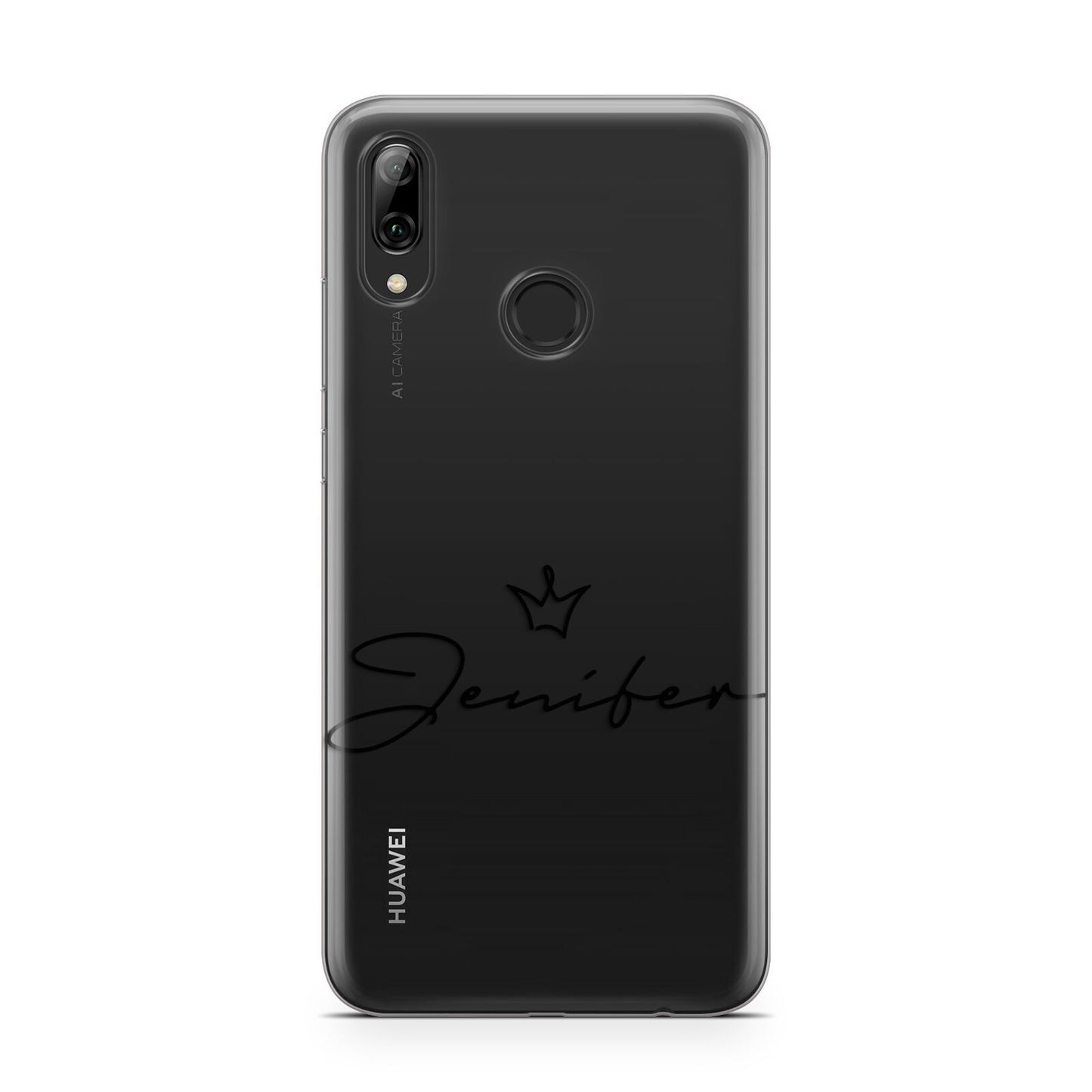 Personalised Black Text Transparent Huawei Y7 2019