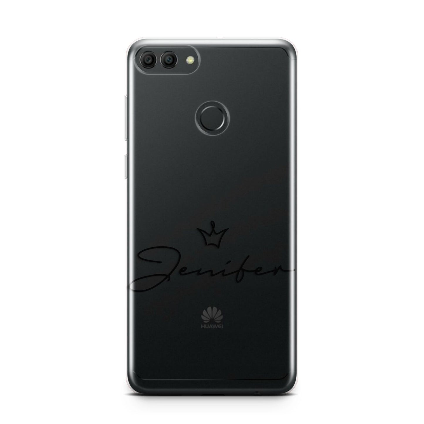 Personalised Black Text Transparent Huawei Y9 2018