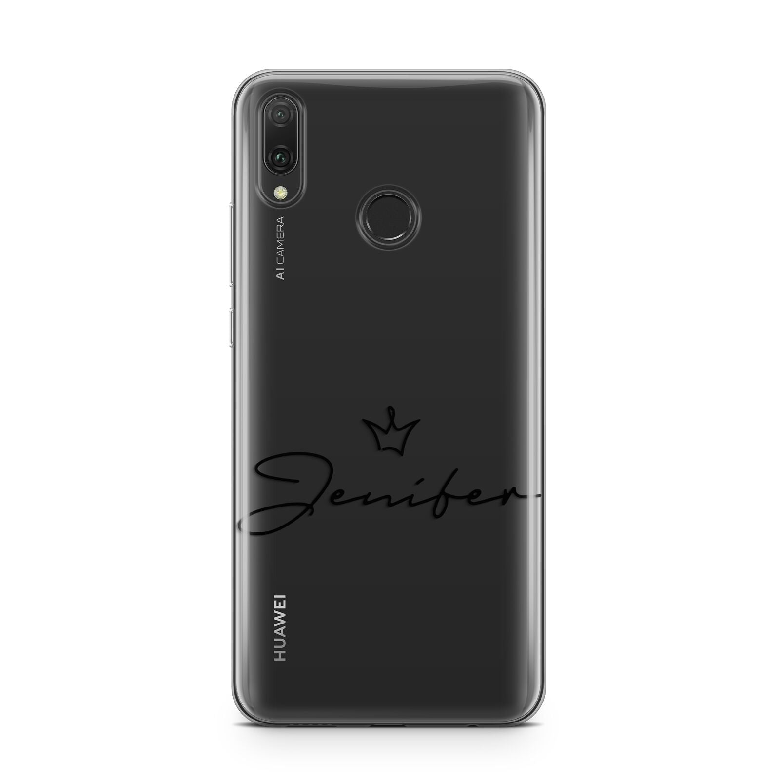 Personalised Black Text Transparent Huawei Y9 2019