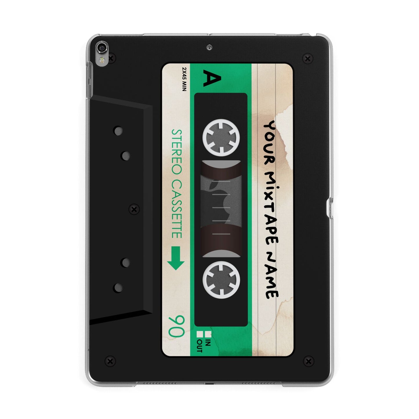 Personalised Black and Green Mixtape Apple iPad Grey Case