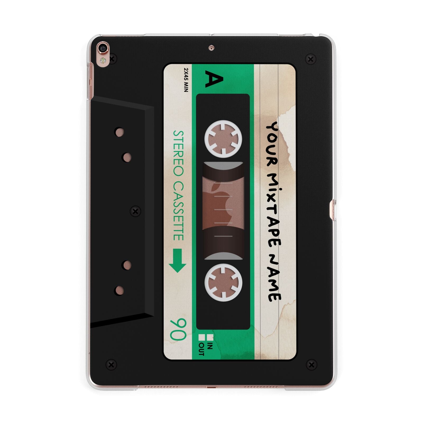 Personalised Black and Green Mixtape Apple iPad Rose Gold Case