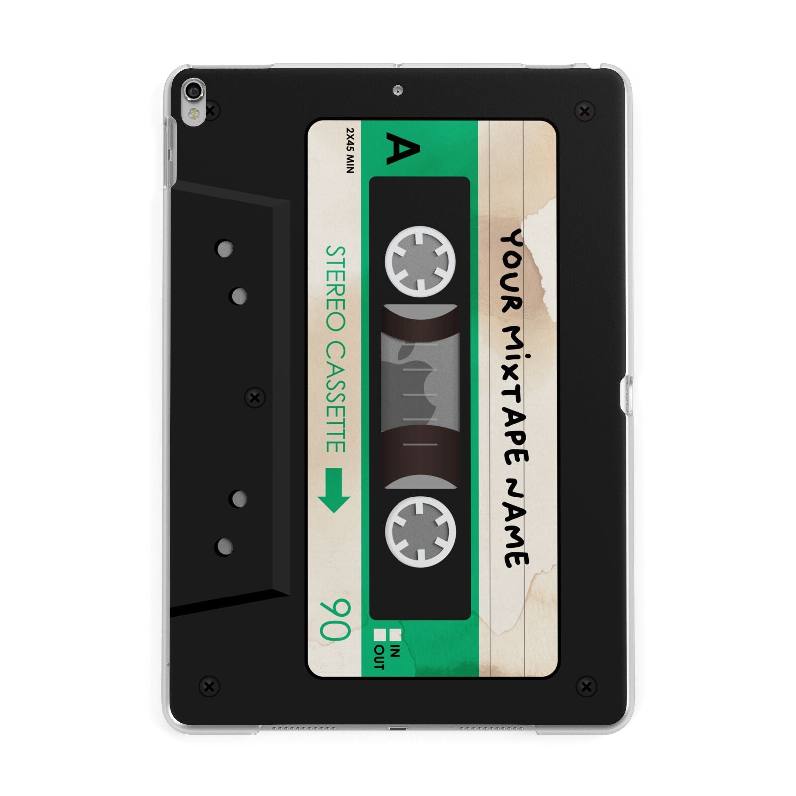 Personalised Black and Green Mixtape Apple iPad Silver Case