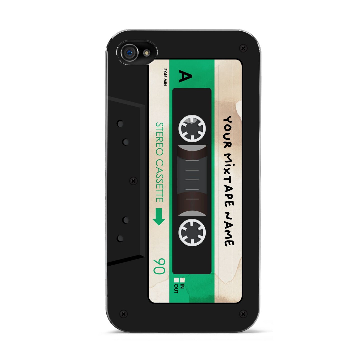 Personalised Black and Green Mixtape Apple iPhone 4s Case