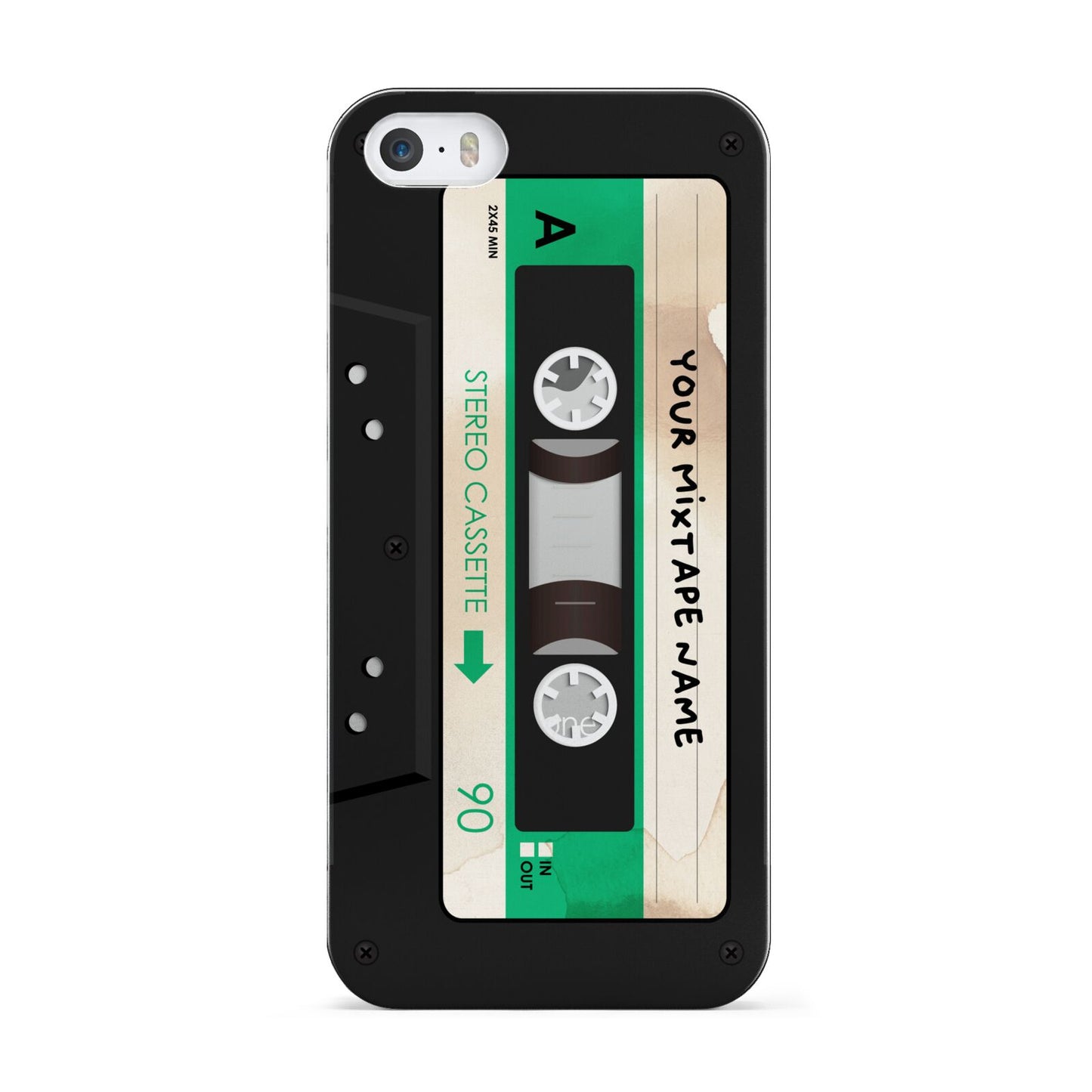 Personalised Black and Green Mixtape Apple iPhone 5 Case