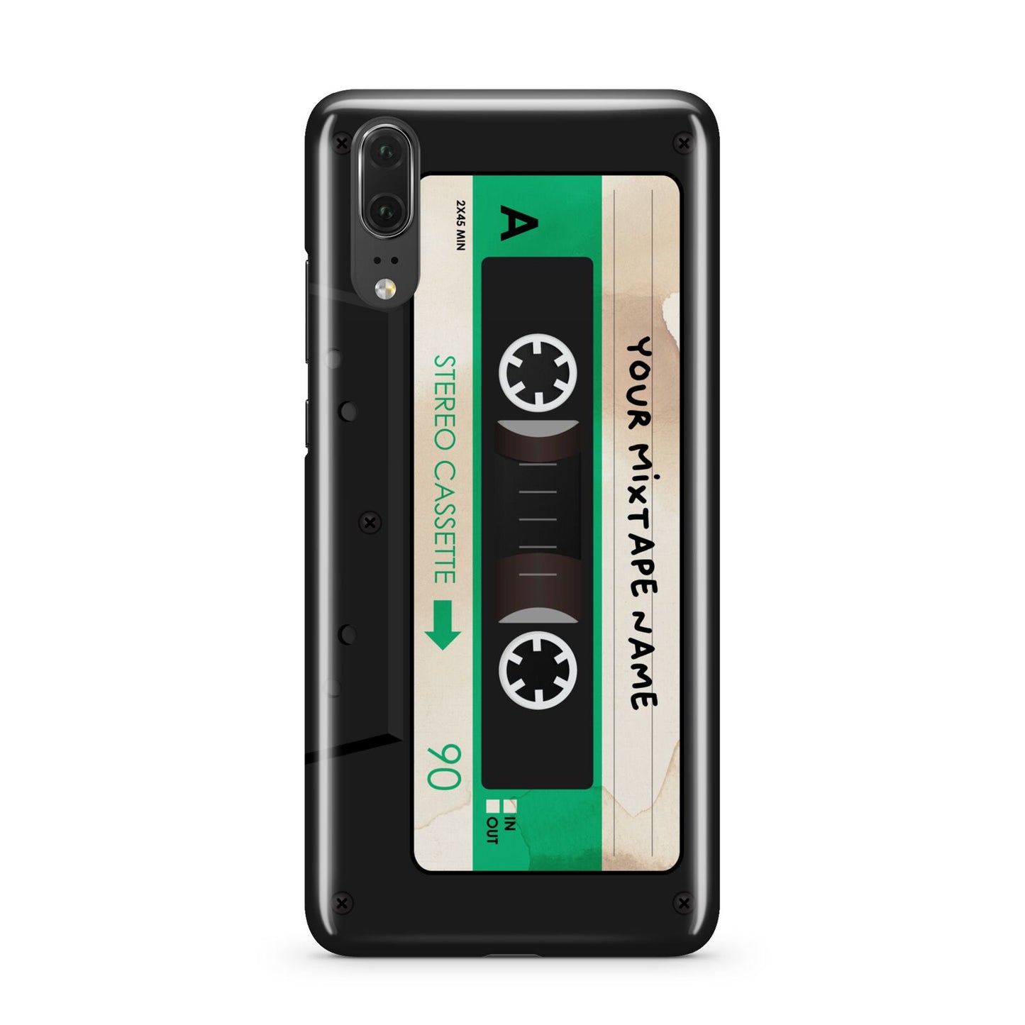 Personalised Black and Green Mixtape Huawei P20 Phone Case