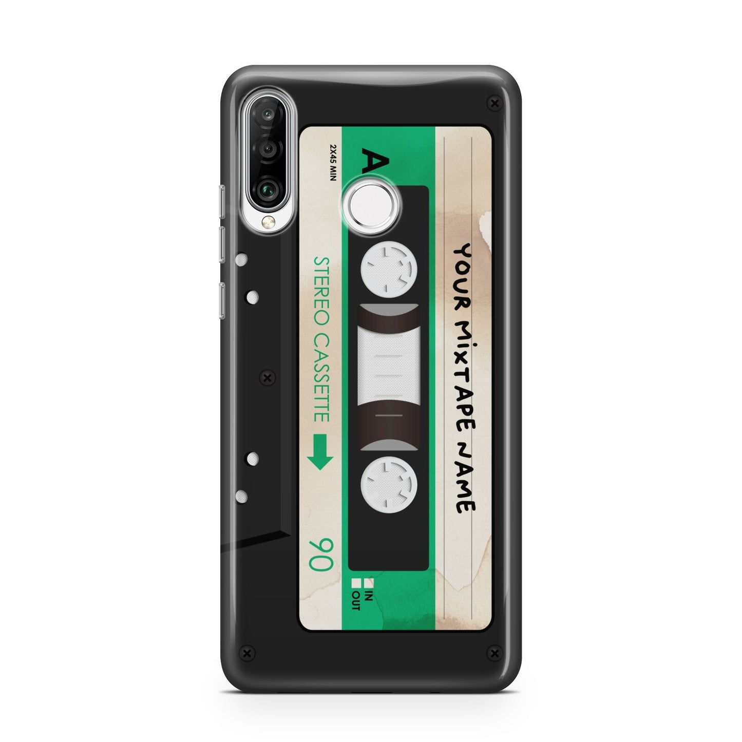 Personalised Black and Green Mixtape Huawei P30 Lite Phone Case