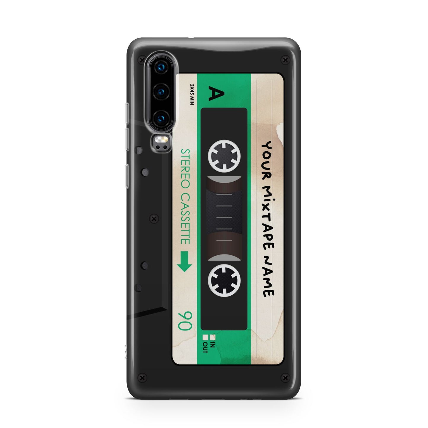 Personalised Black and Green Mixtape Huawei P30 Phone Case