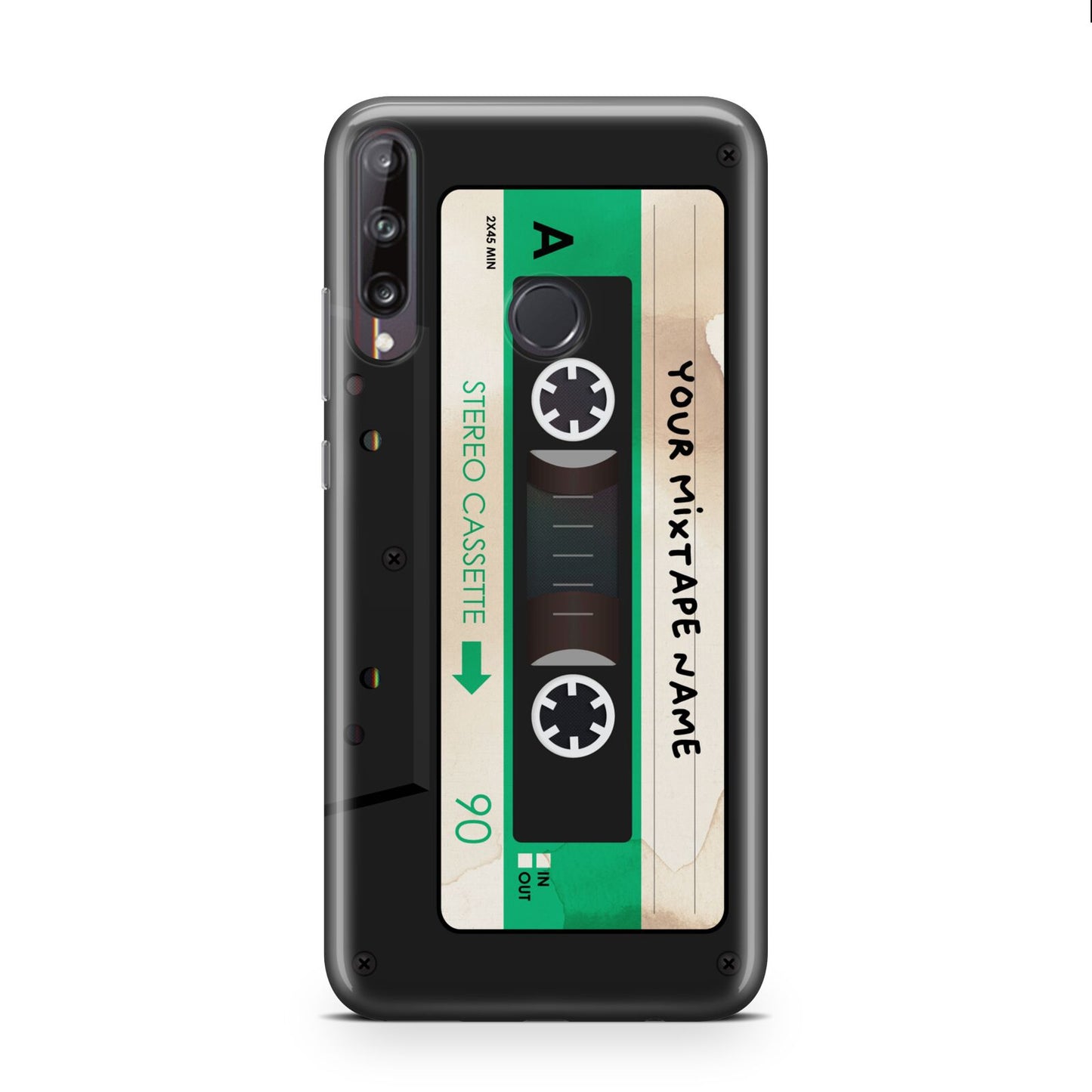 Personalised Black and Green Mixtape Huawei P40 Lite E Phone Case