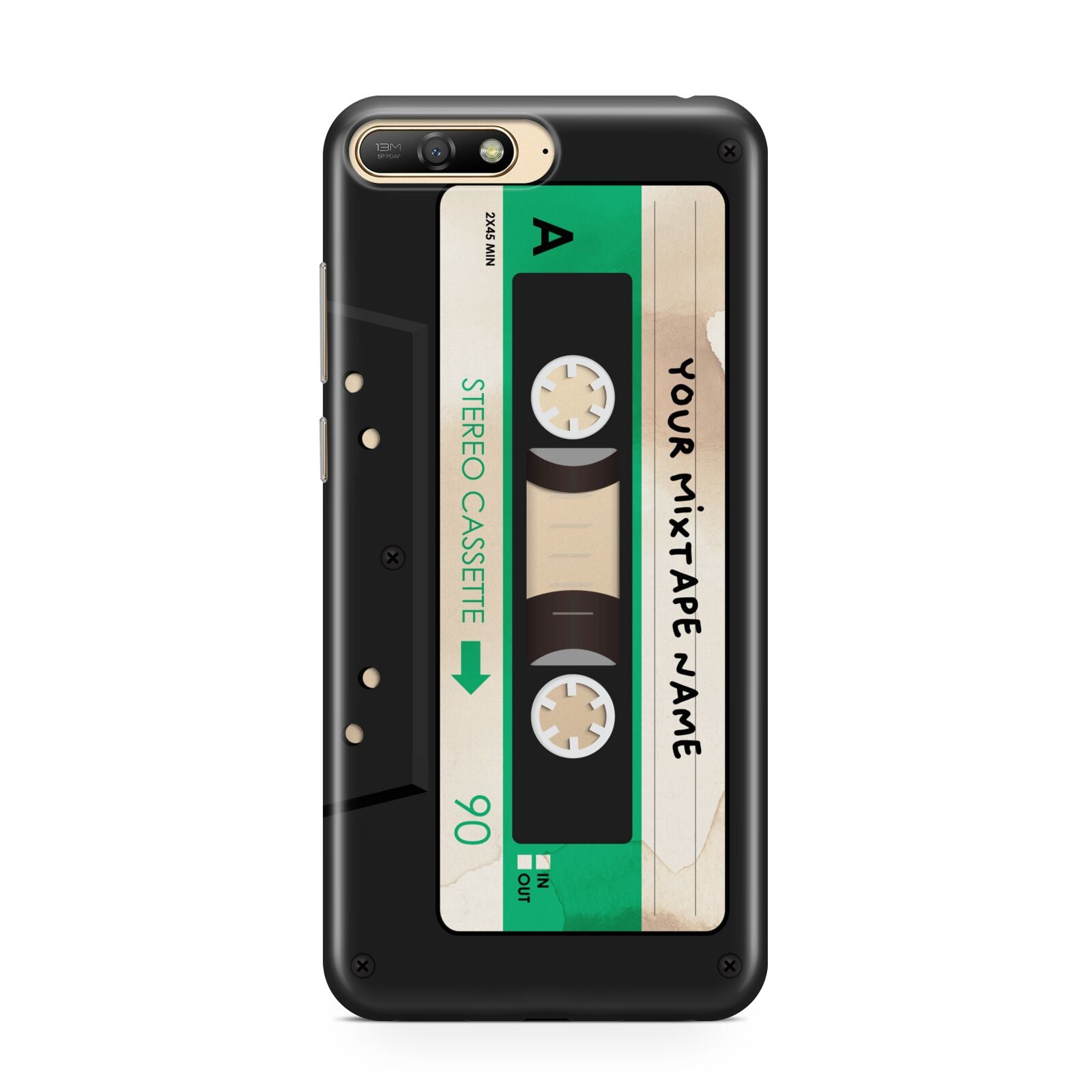 Personalised Black and Green Mixtape Huawei Y6 2018