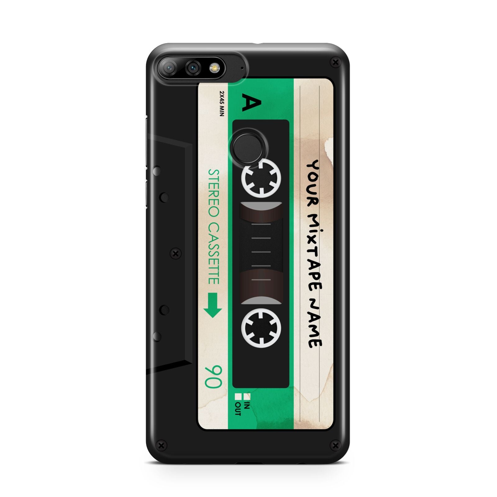 Personalised Black and Green Mixtape Huawei Y7 2018