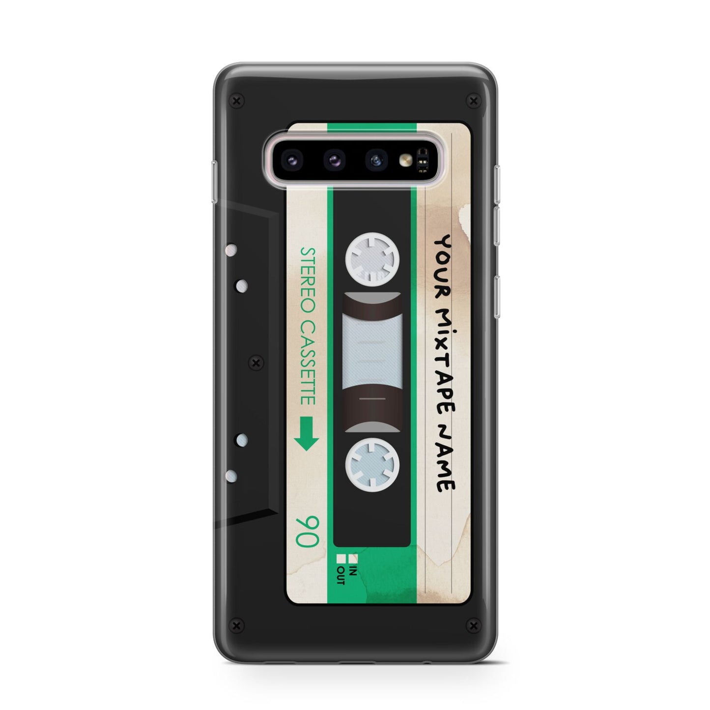 Personalised Black and Green Mixtape Protective Samsung Galaxy Case