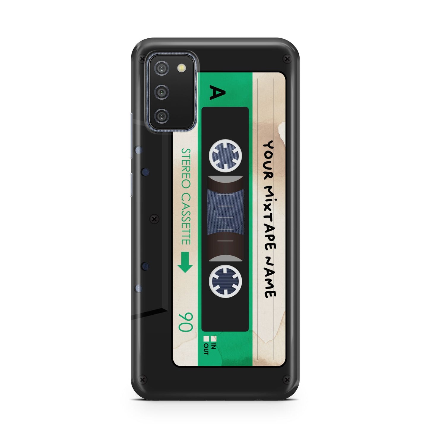 Personalised Black and Green Mixtape Samsung A02s Case