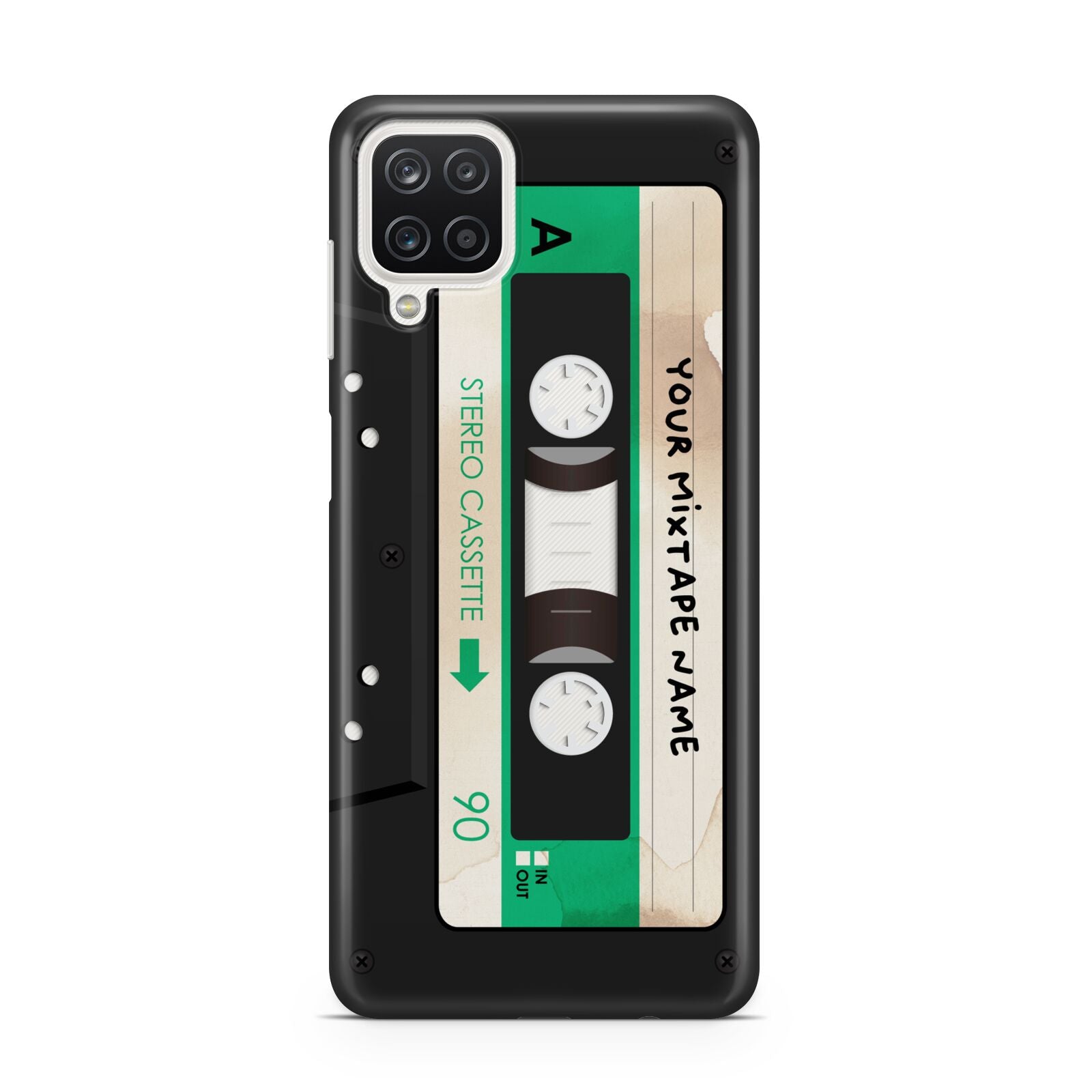 Personalised Black and Green Mixtape Samsung A12 Case