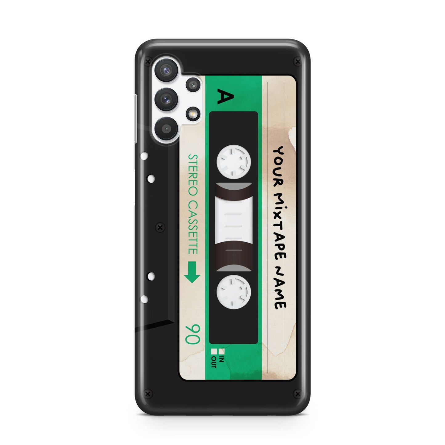 Personalised Black and Green Mixtape Samsung A32 5G Case