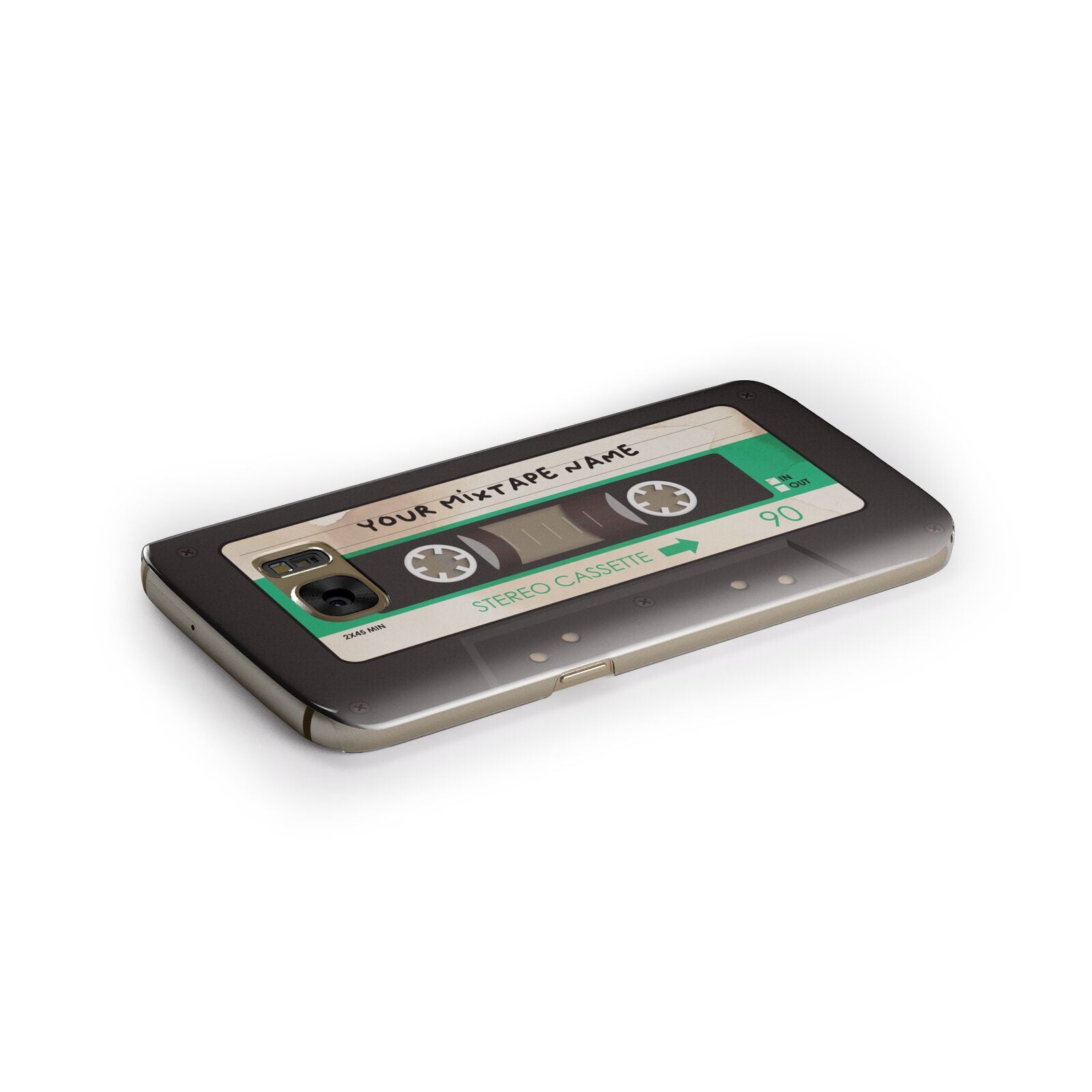 Personalised Black and Green Mixtape Samsung Galaxy Case Side Close Up