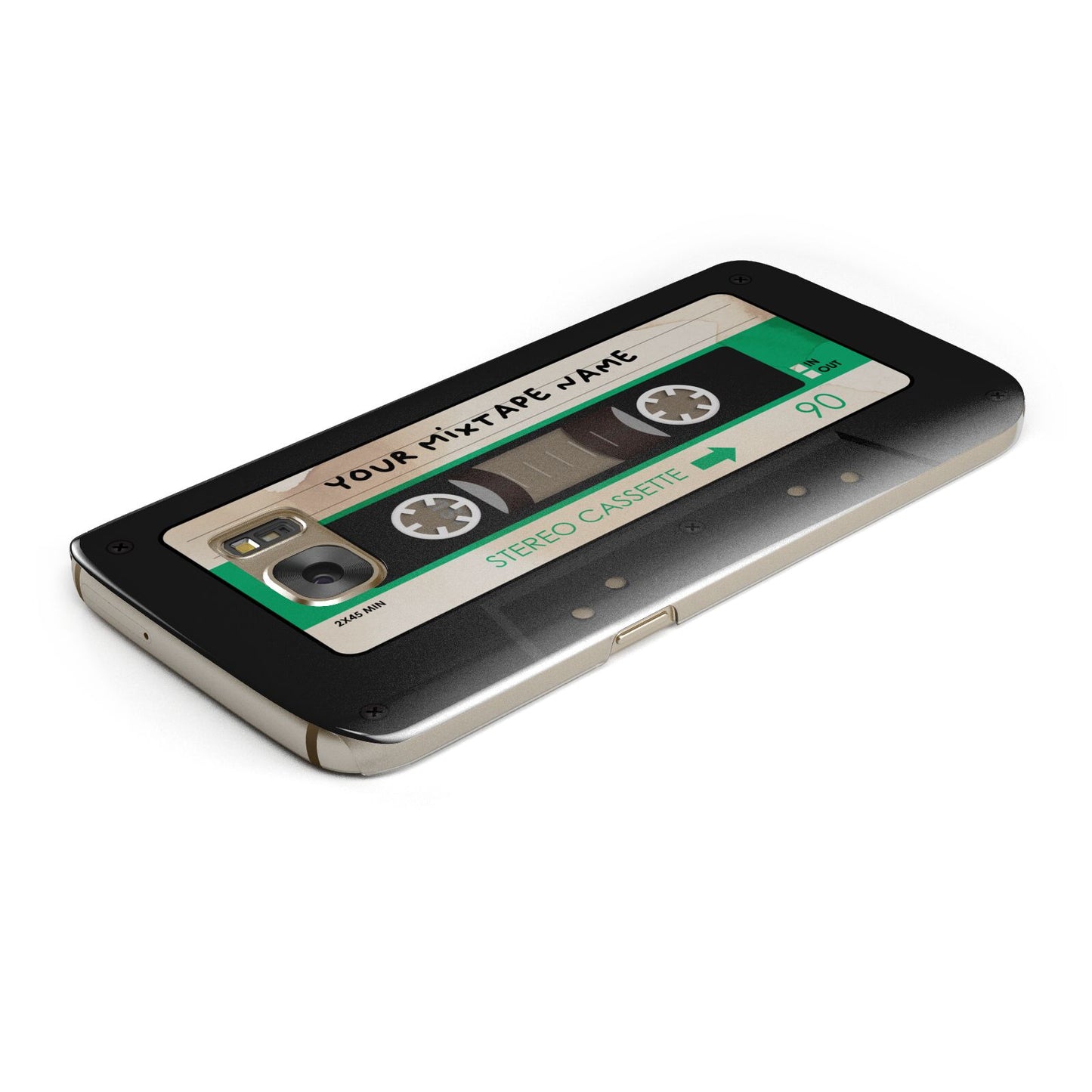 Personalised Black and Green Mixtape Samsung Galaxy Case Top Cutout