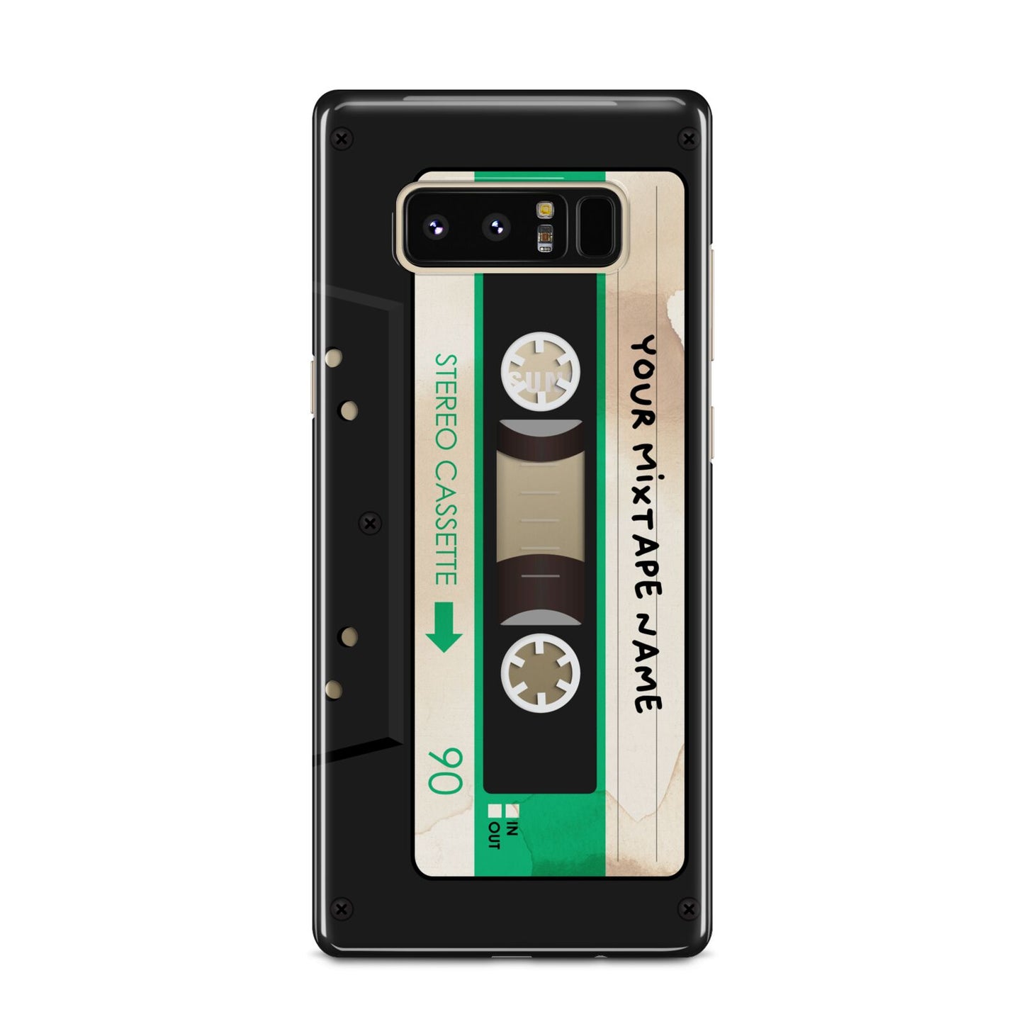 Personalised Black and Green Mixtape Samsung Galaxy Note 8 Case