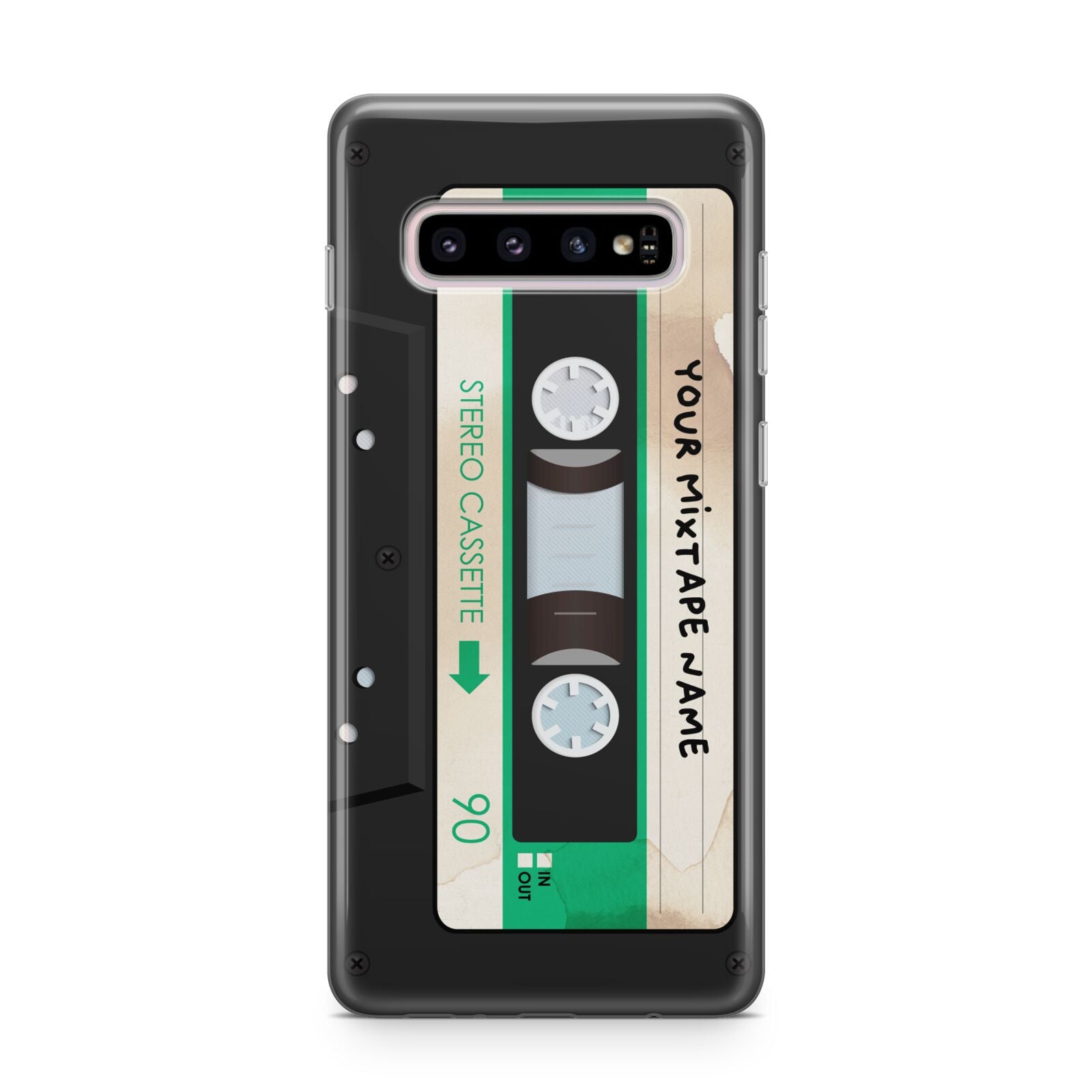 Personalised Black and Green Mixtape Samsung Galaxy S10 Plus Case