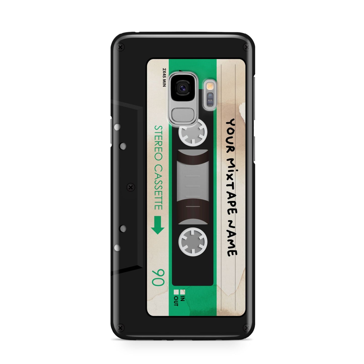 Personalised Black and Green Mixtape Samsung Galaxy S9 Case