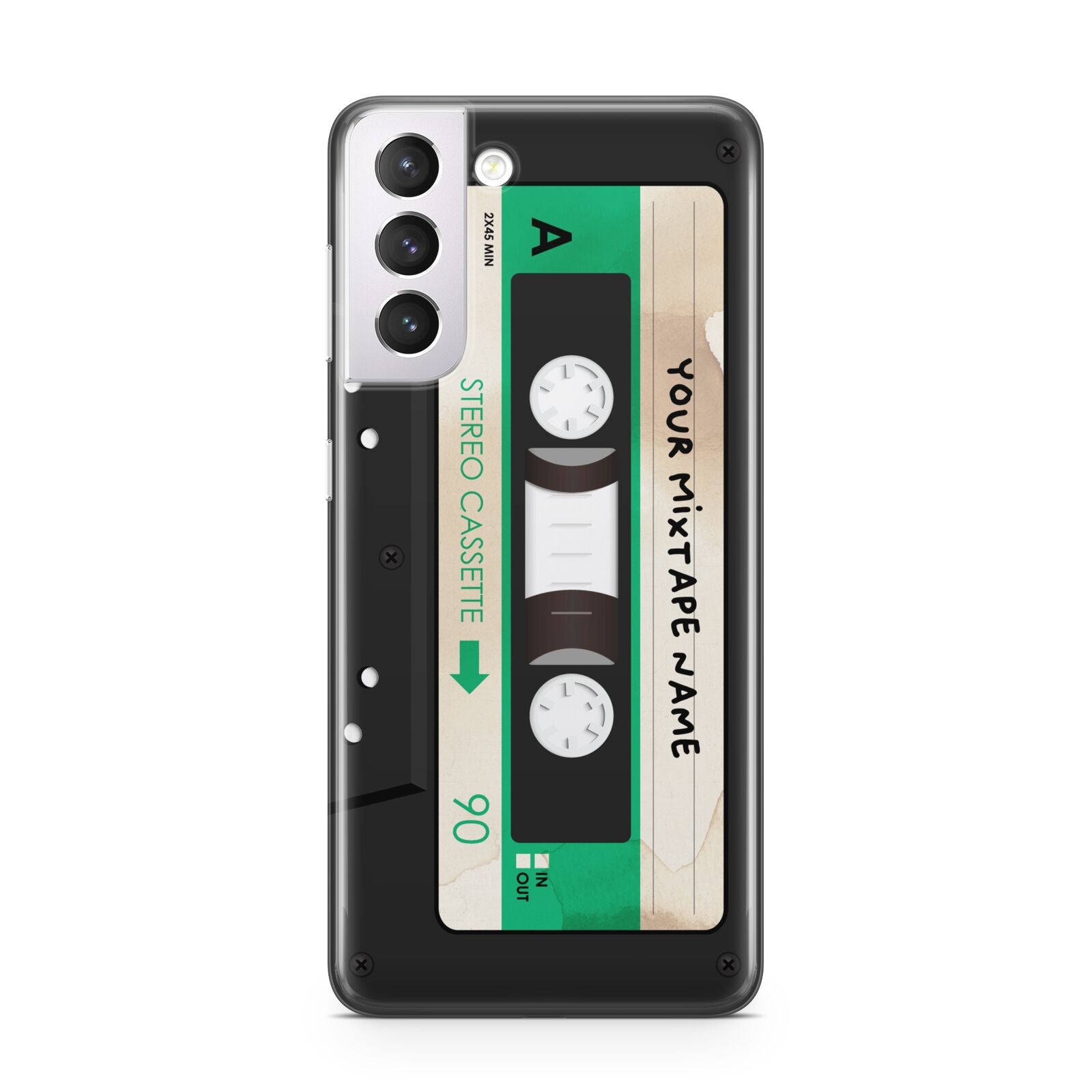 Personalised Black and Green Mixtape Samsung S21 Case