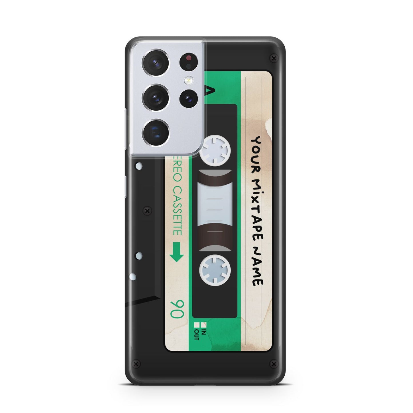 Personalised Black and Green Mixtape Samsung S21 Ultra Case