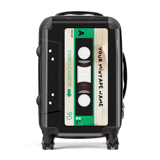 Personalised Black and Green Mixtape Suitcase