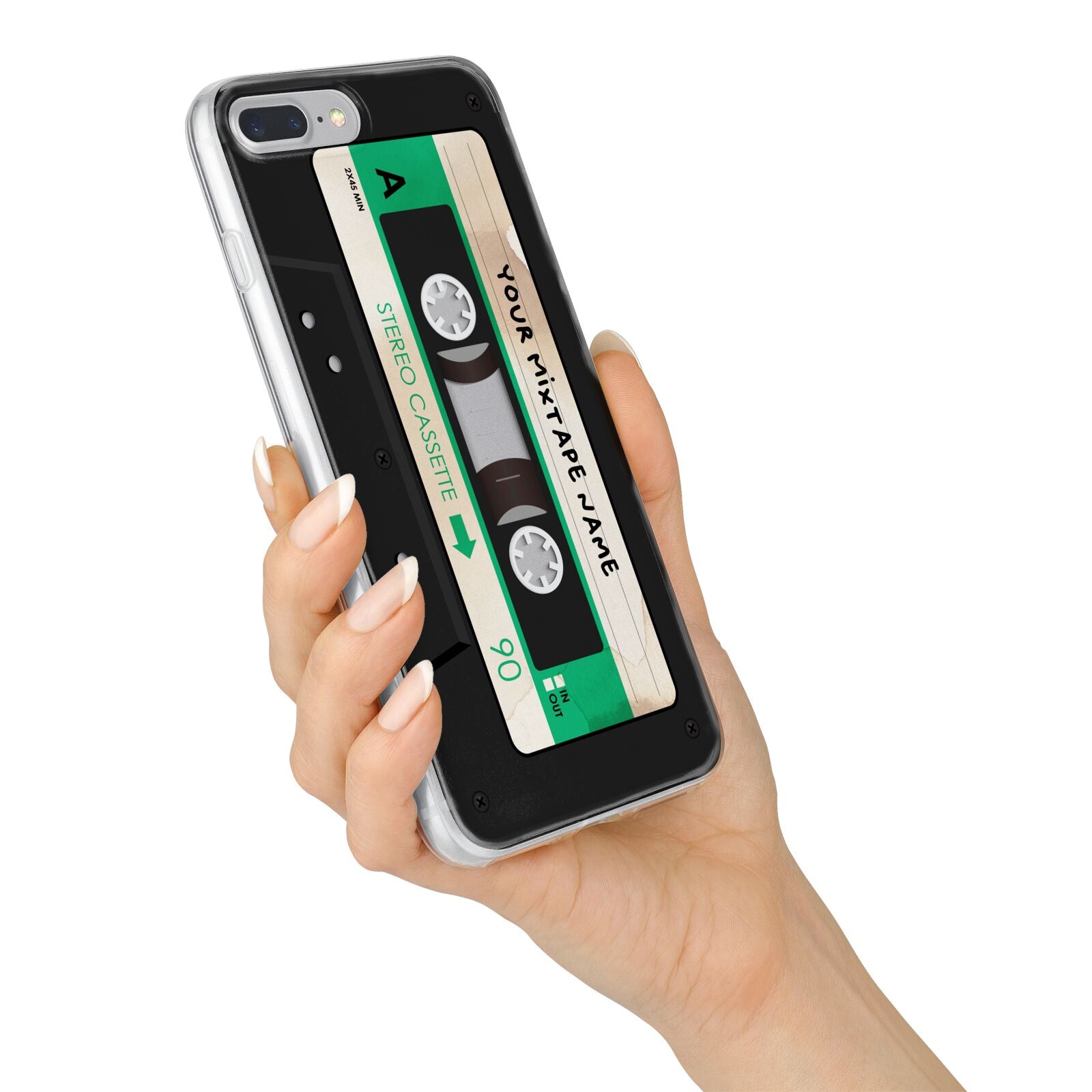 Personalised Black and Green Mixtape iPhone 7 Plus Bumper Case on Silver iPhone Alternative Image