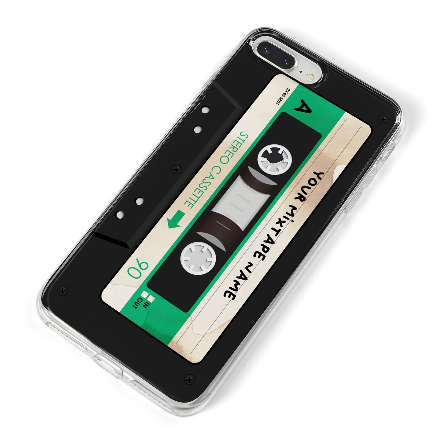 Personalised Black and Green Mixtape iPhone 8 Plus Bumper Case on Silver iPhone Alternative Image