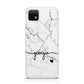 Personalised Black and White Marble with Handwriting Text Huawei Enjoy 20 Phone Case