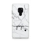Personalised Black and White Marble with Handwriting Text Huawei Mate 20 Phone Case