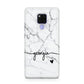 Personalised Black and White Marble with Handwriting Text Huawei Mate 20X Phone Case