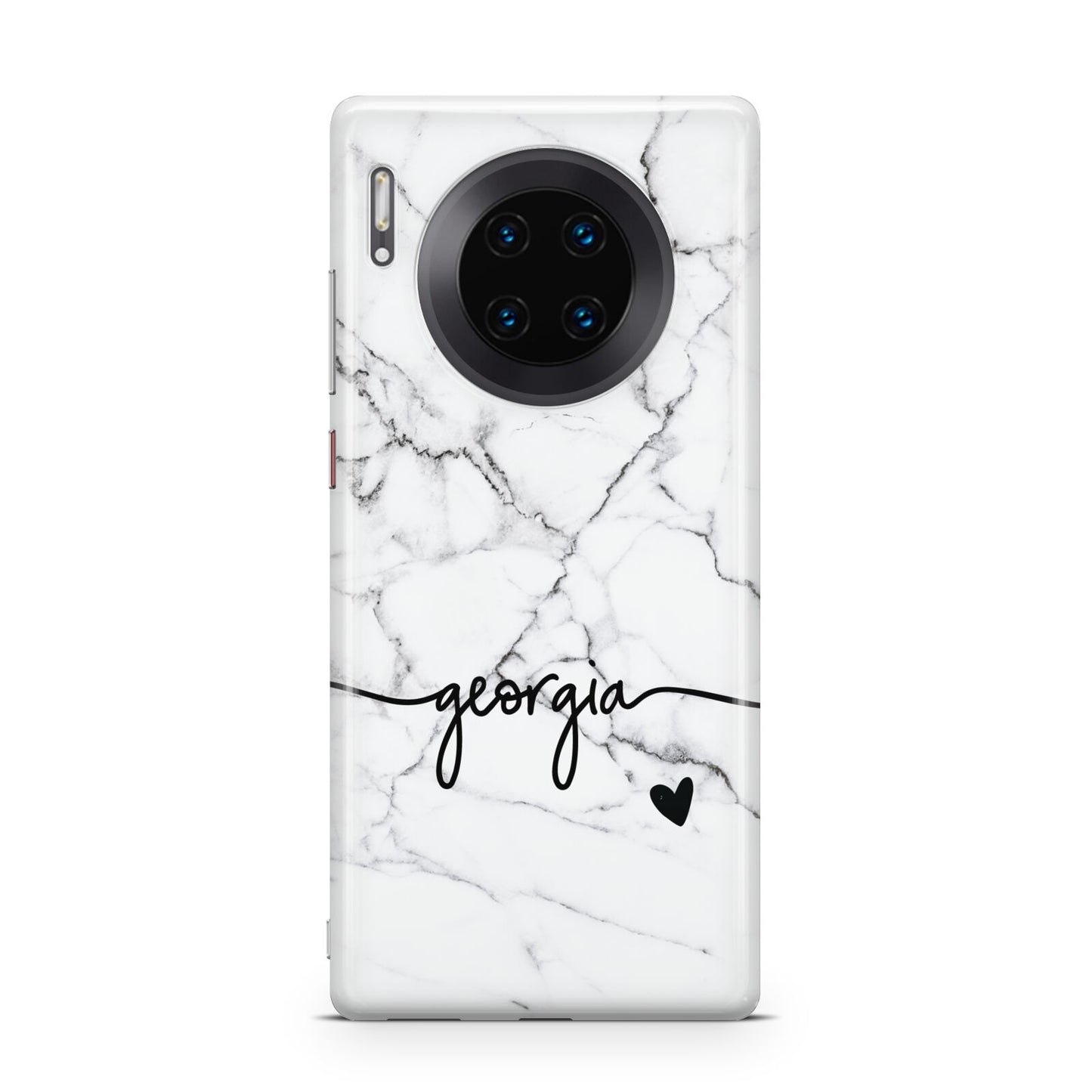 Personalised Black and White Marble with Handwriting Text Huawei Mate 30 Pro Phone Case