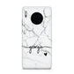 Personalised Black and White Marble with Handwriting Text Huawei Mate 30