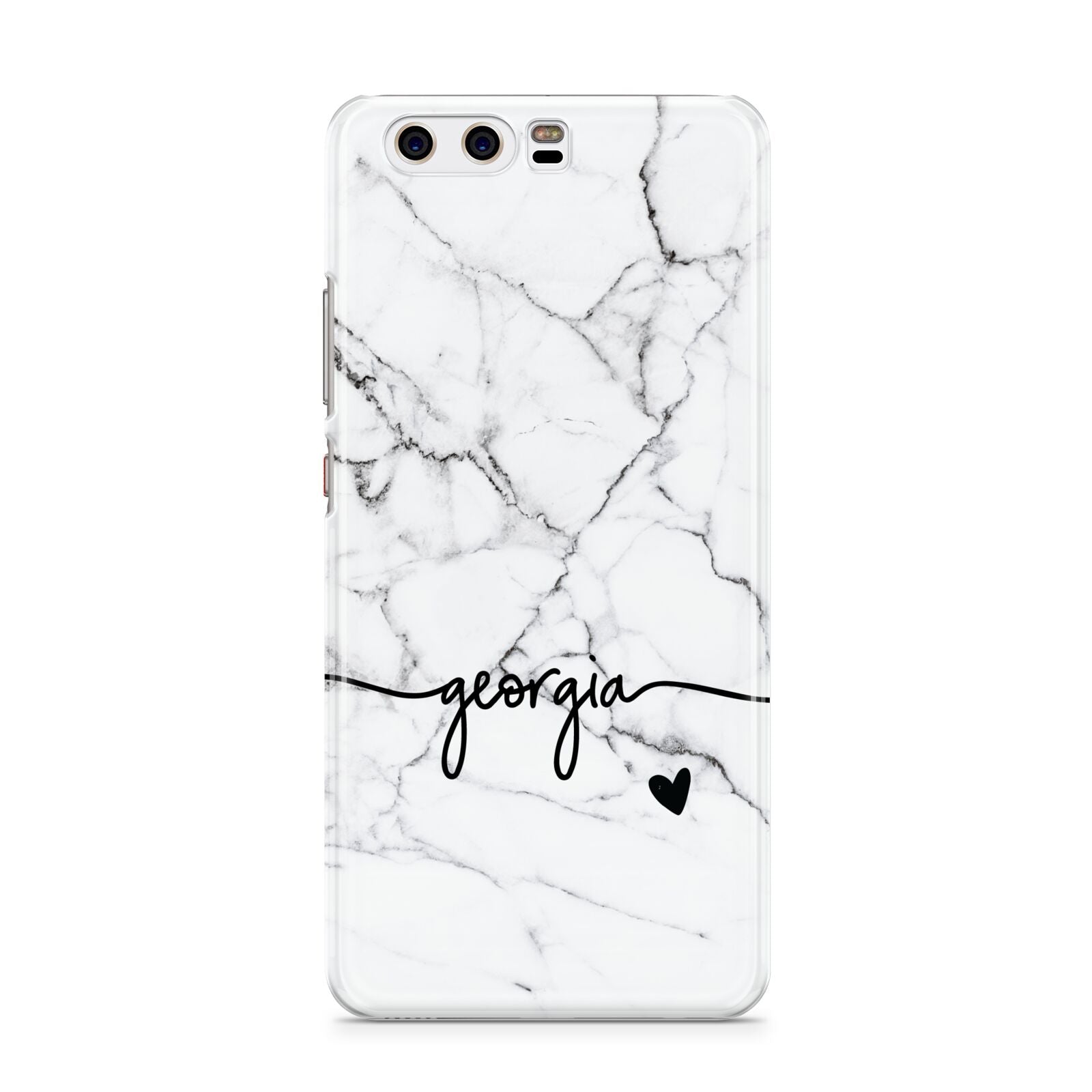 Personalised Black and White Marble with Handwriting Text Huawei P10 Phone Case
