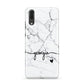 Personalised Black and White Marble with Handwriting Text Huawei P20 Phone Case