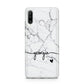 Personalised Black and White Marble with Handwriting Text Huawei P30 Lite Phone Case