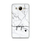 Personalised Black and White Marble with Handwriting Text Huawei Y3 2017
