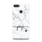 Personalised Black and White Marble with Handwriting Text Huawei Y9 2018