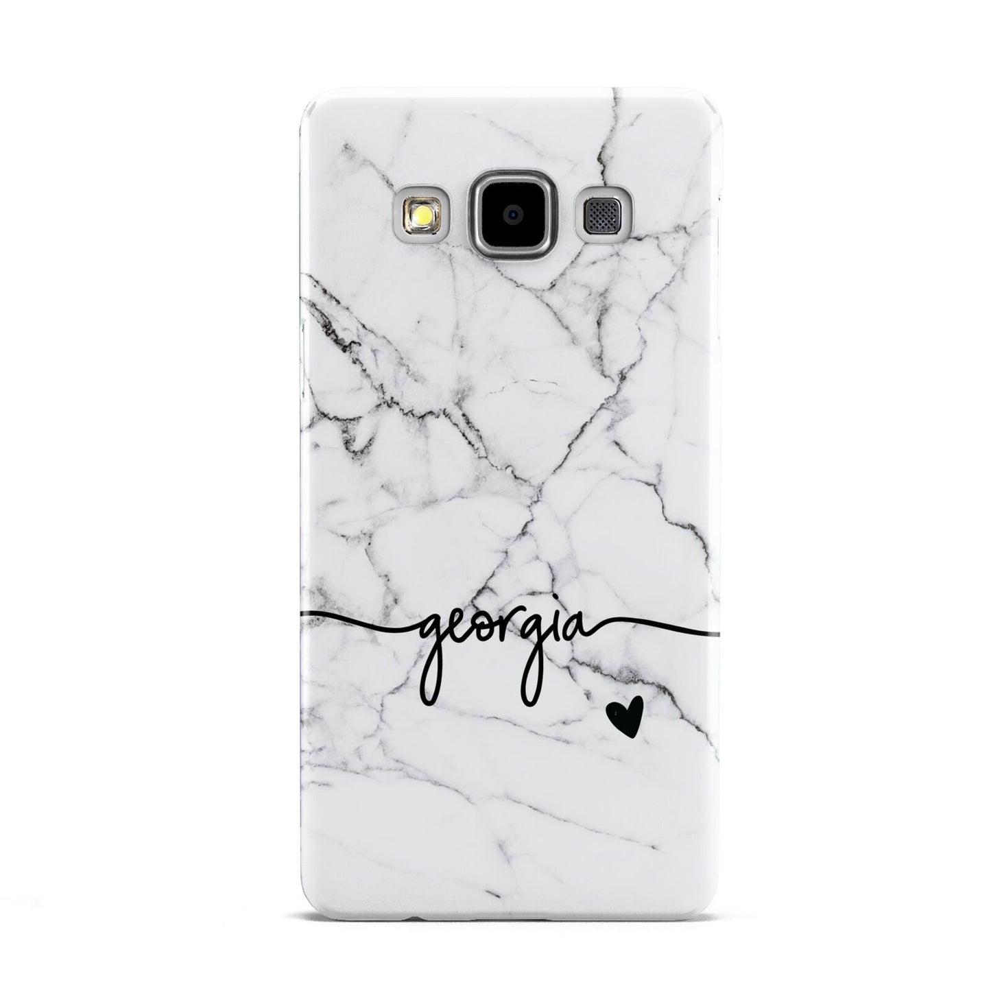 Personalised Black and White Marble with Handwriting Text Samsung Galaxy A5 Case