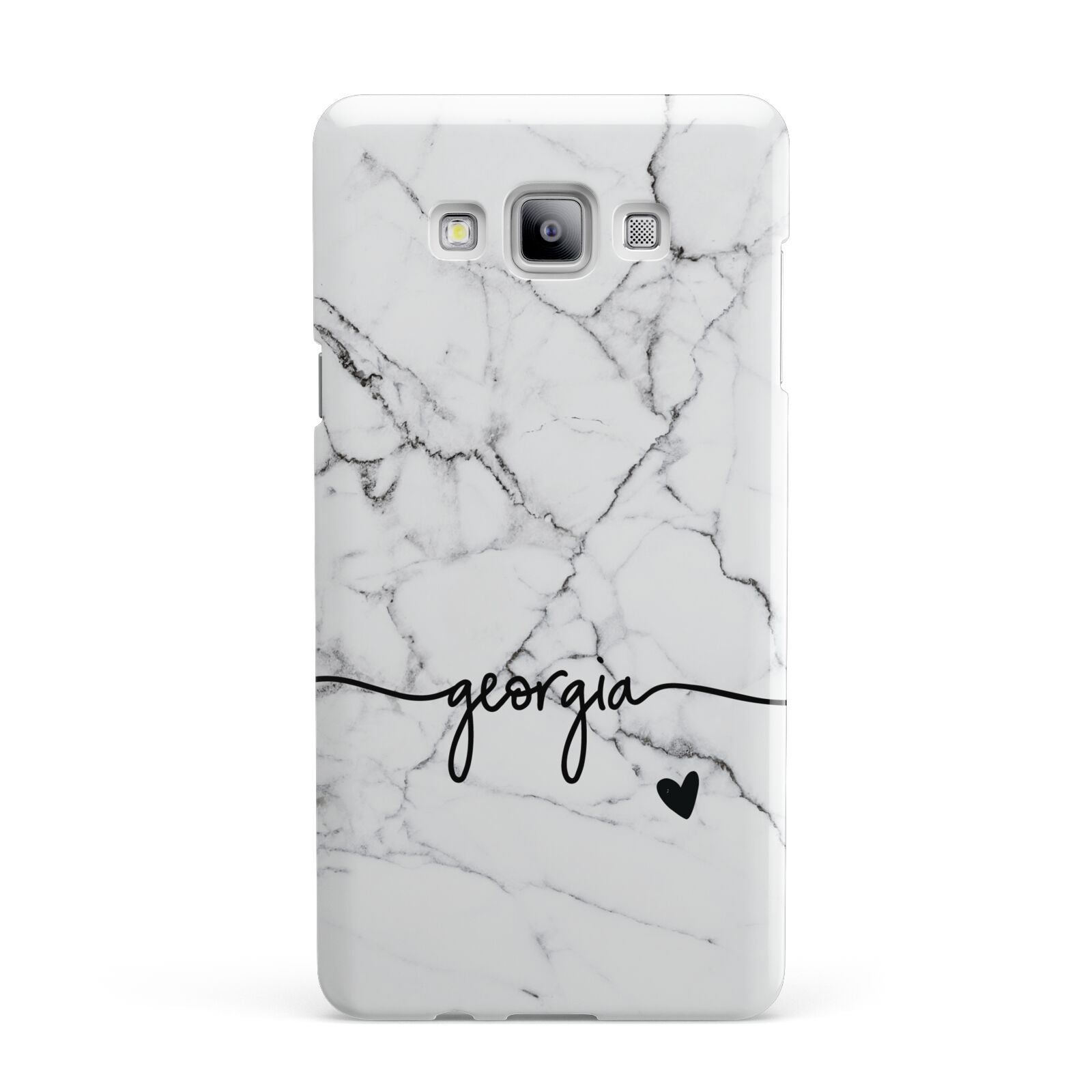 Personalised Black and White Marble with Handwriting Text Samsung Galaxy A7 2015 Case