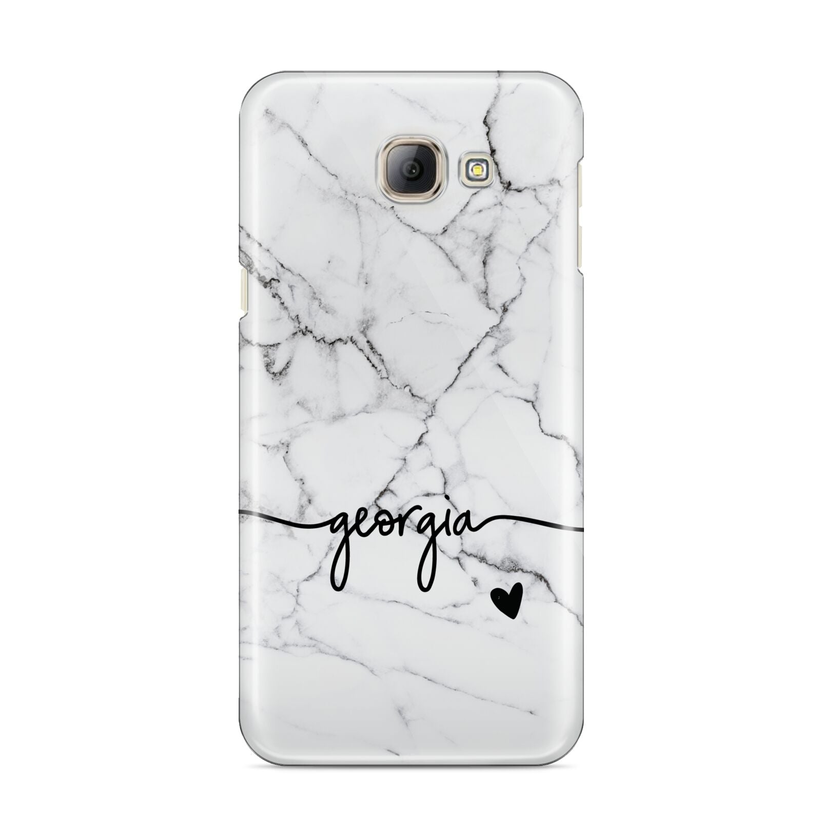 Personalised Black and White Marble with Handwriting Text Samsung Galaxy A8 2016 Case